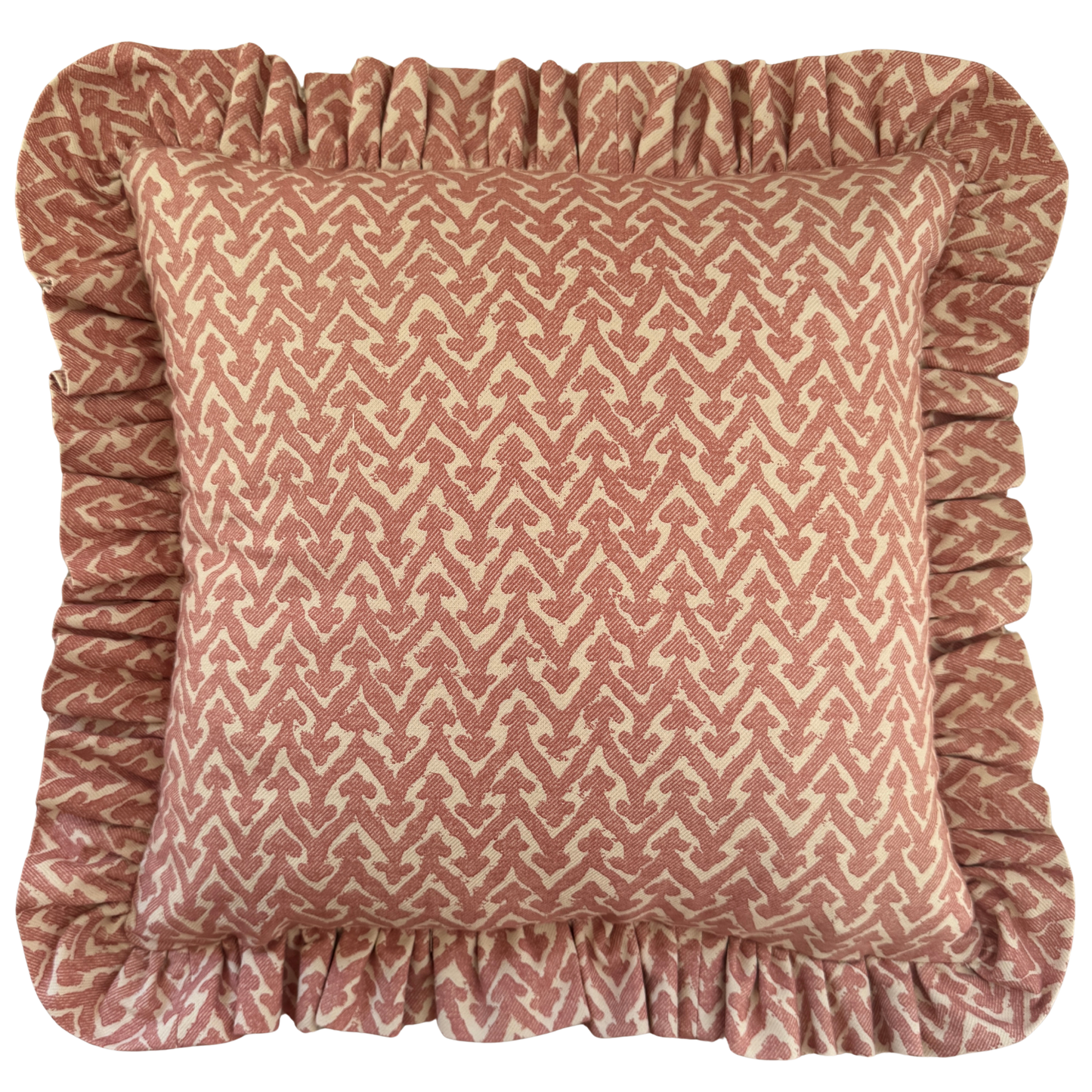 Fermoie Rabanna Pink Ruffled Cushion
