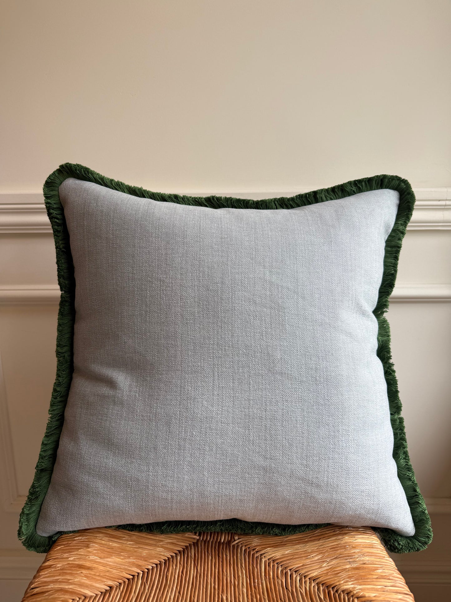 Scrolling Fern Fringed Cushion