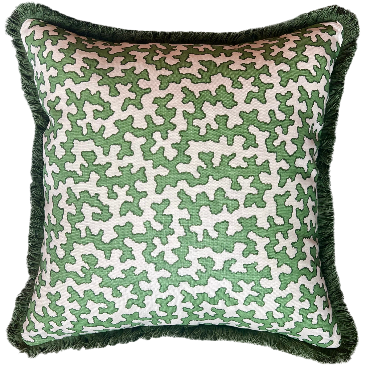 Sibyl Colefax Green Squiggle Fringed Cushion