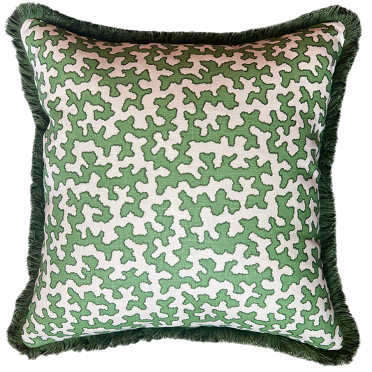 Sibyl Colefax Green Squiggle Fringed Cushion