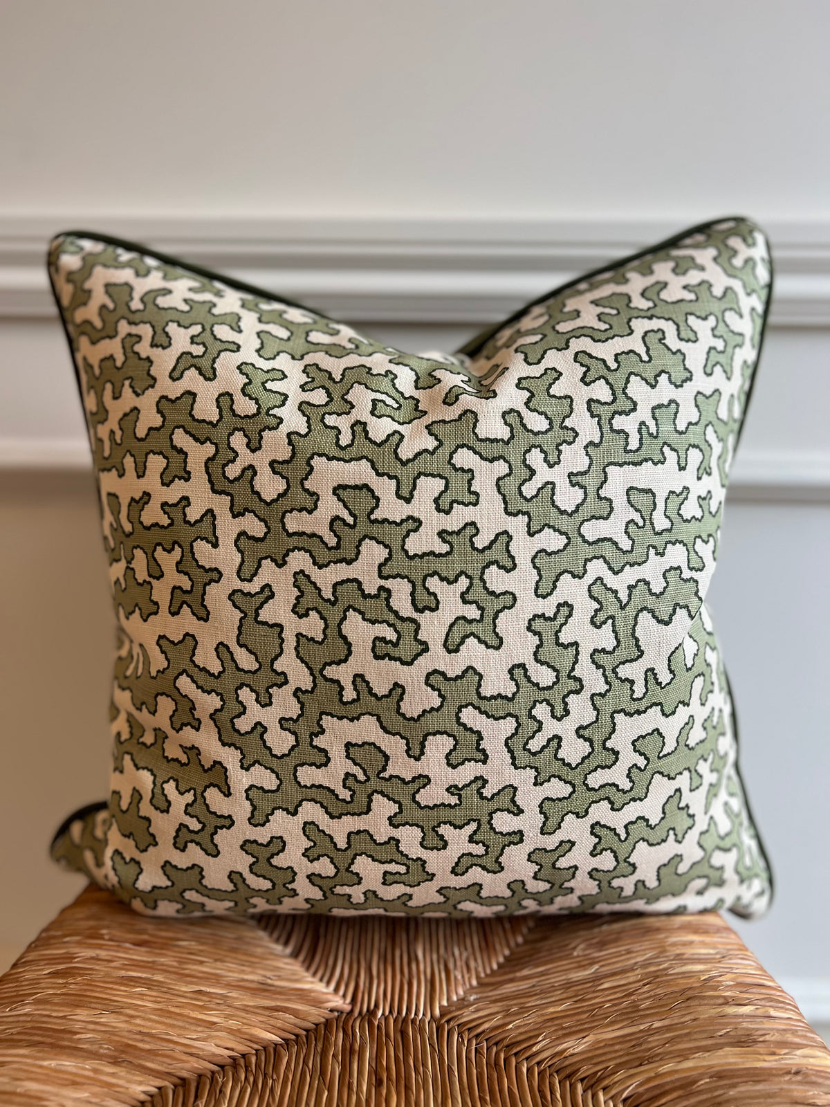 Sibyl Colefax Moss Squiggle Cushion