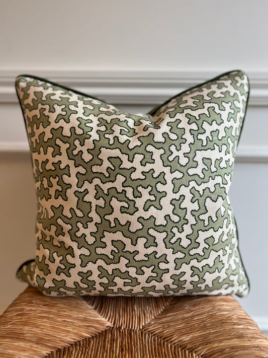 Colefax & Fowler Moss Squiggle Cushion