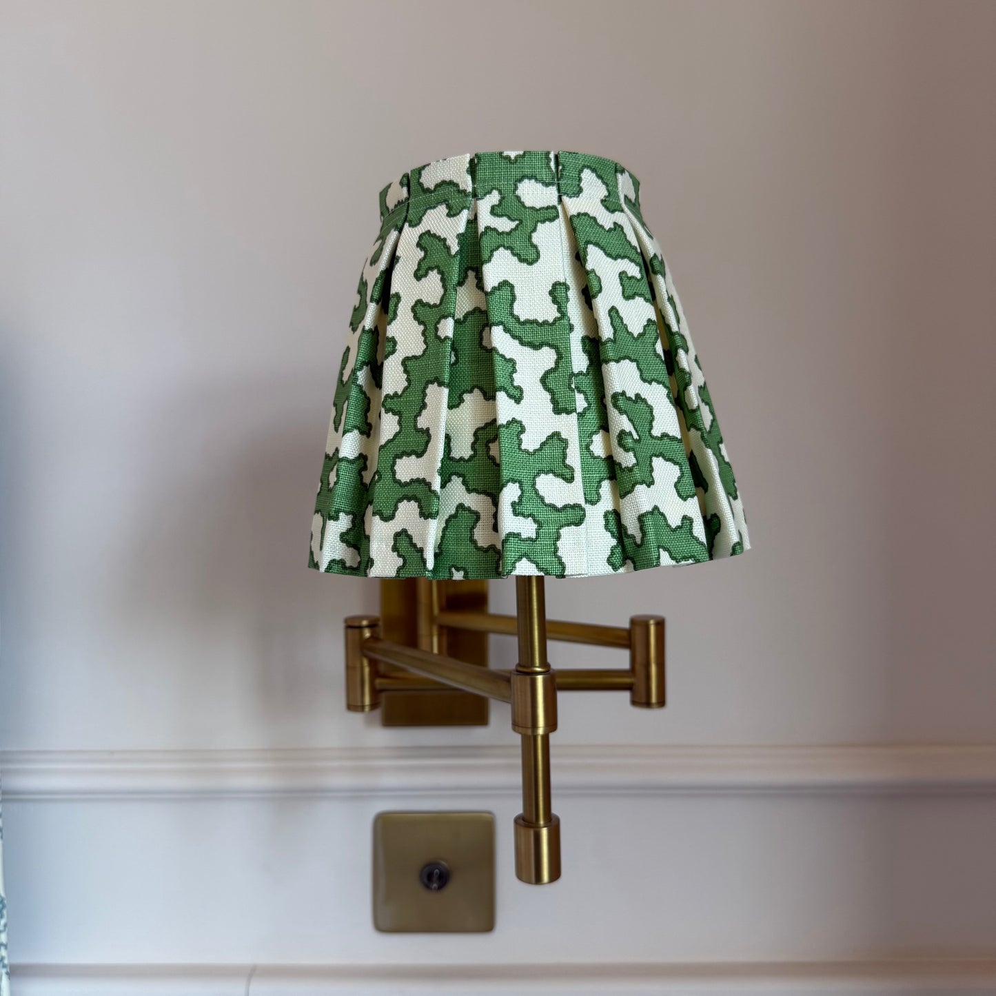 Green Squiggle Box Pleat Lampshade