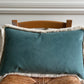 Colefax & Fowler Aqua Squiggle Fringed Lumber Cushion