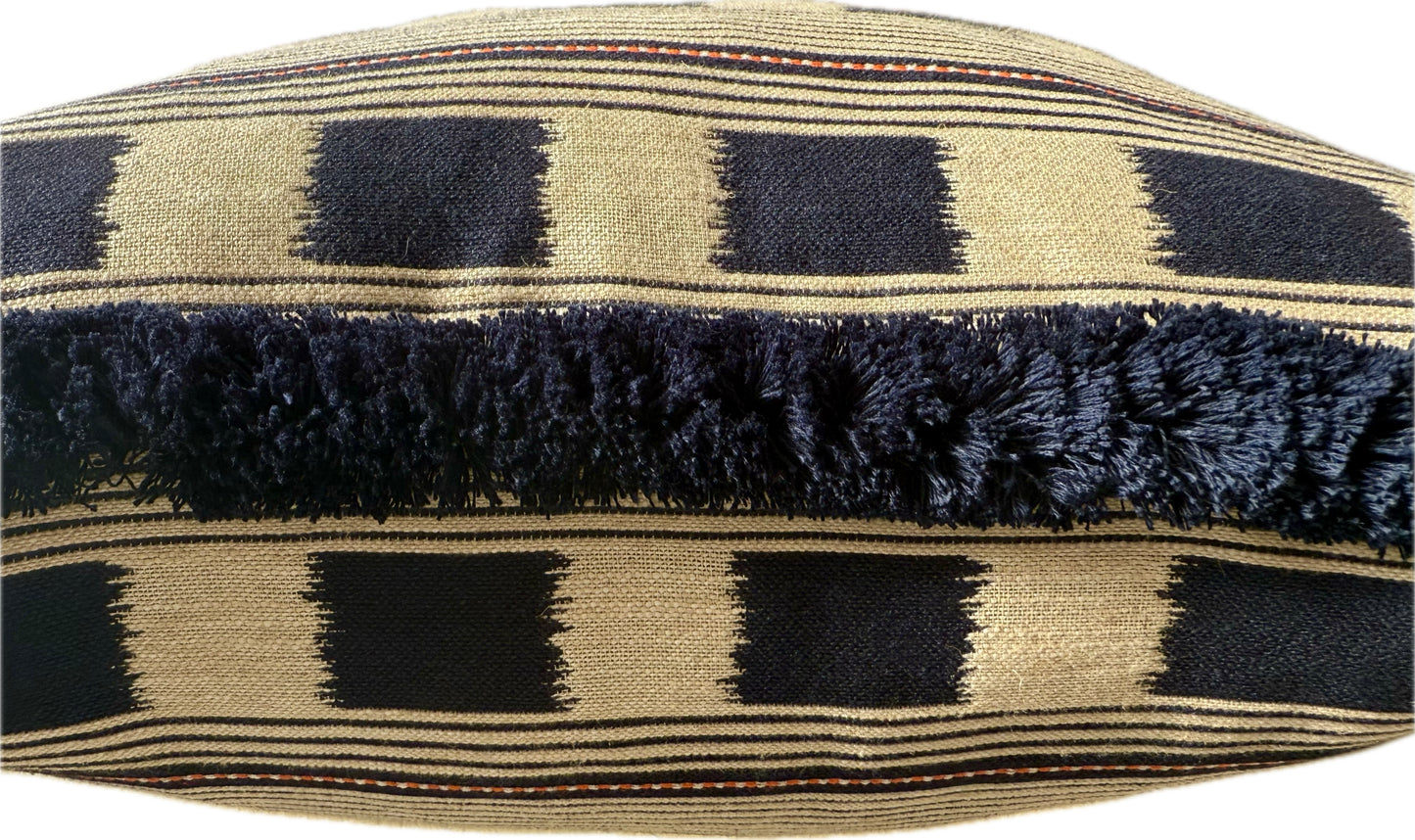 Indigo Lost & Found Fringed Cushion