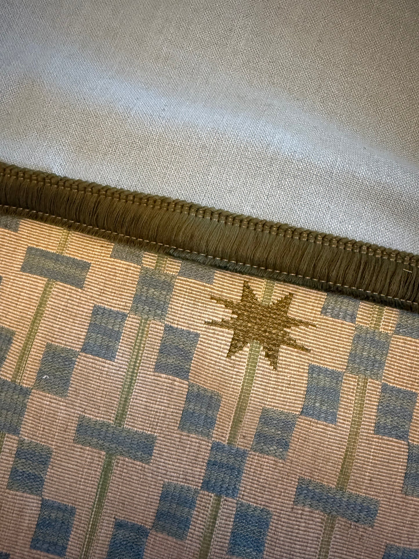 Afua Olive Fringed Cushion