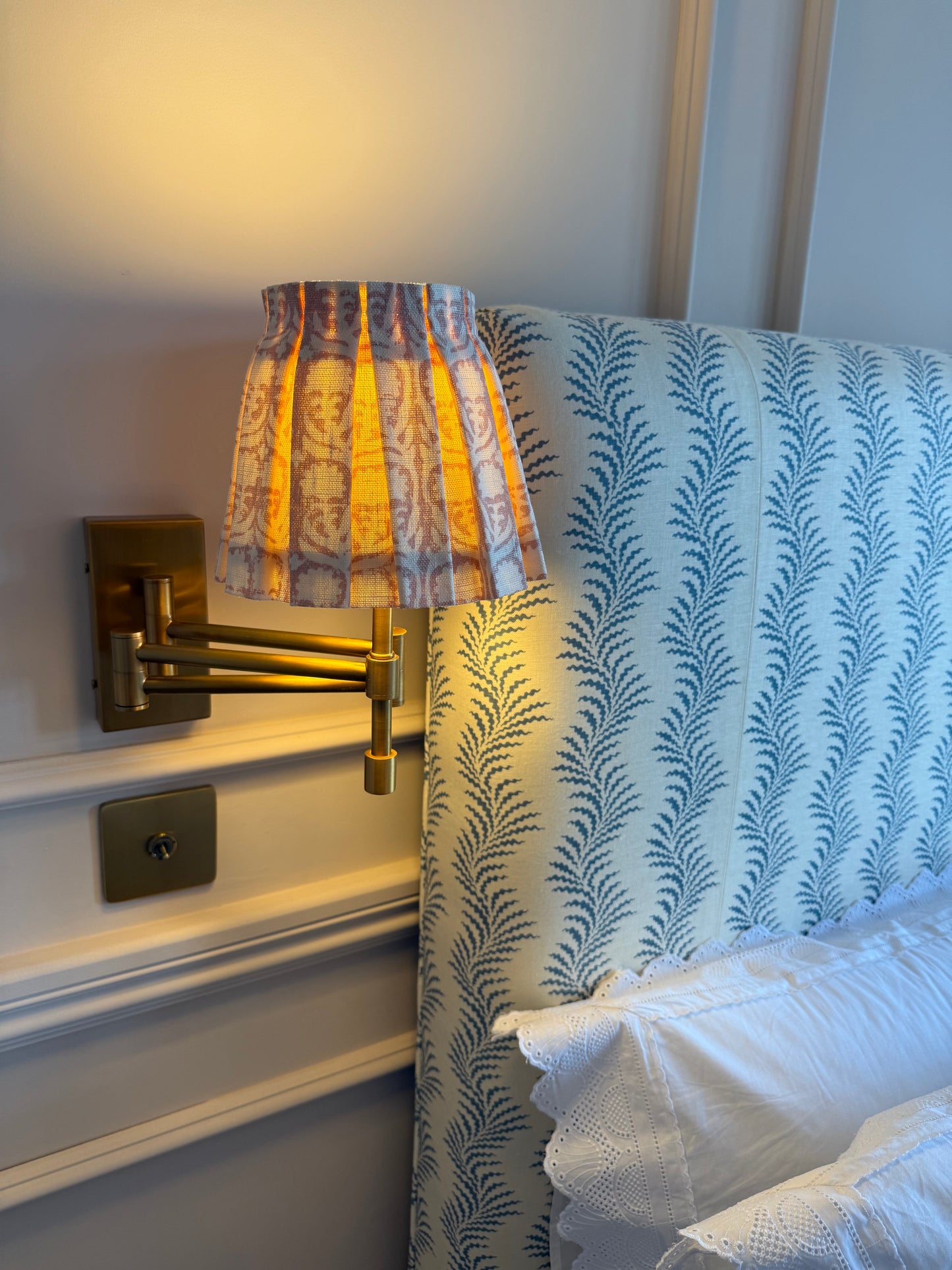 Luxury box pleat lampshade in Penny Morrison premium designer fabric