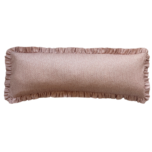 ‘Bigger Than the Baby’ Frilly Tilly Cushion - Blush