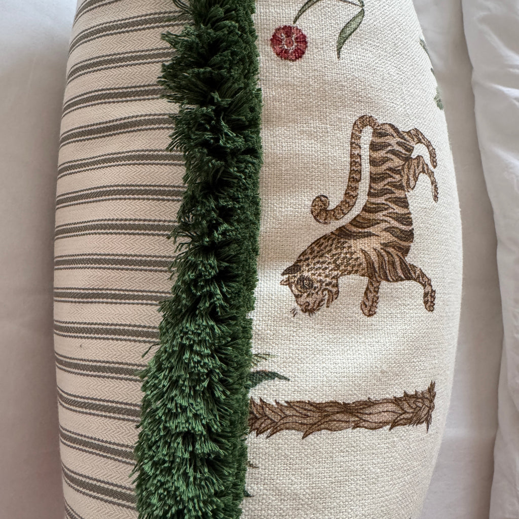 Bespoke Tiger Palm Cocoa Cushion