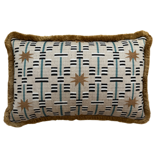 Afua Walnut Fringed Cushion