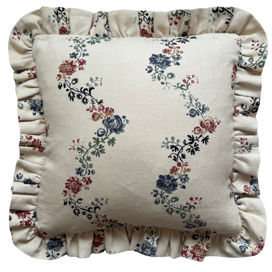 Penny Morrison Vine Flowers Ruffled Cushion