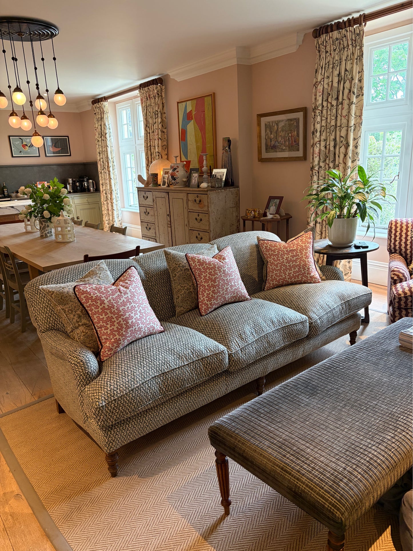 Sibyl Colefax Pink Squiggle Cushion