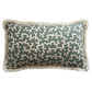 Sibyl Colefax Aqua Squiggle Fringed Lumber Cushion