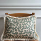 Colefax & Fowler Aqua Squiggle Fringed Lumber Cushion