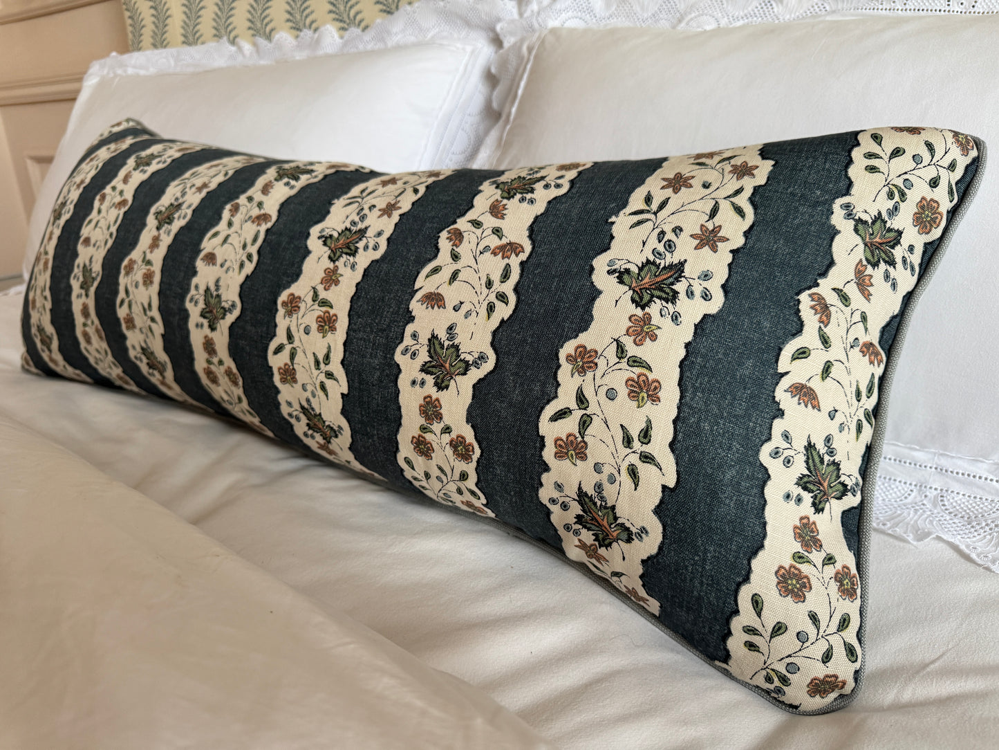 ‘Bigger Than the Baby’ Red Oak Stripe Cushion