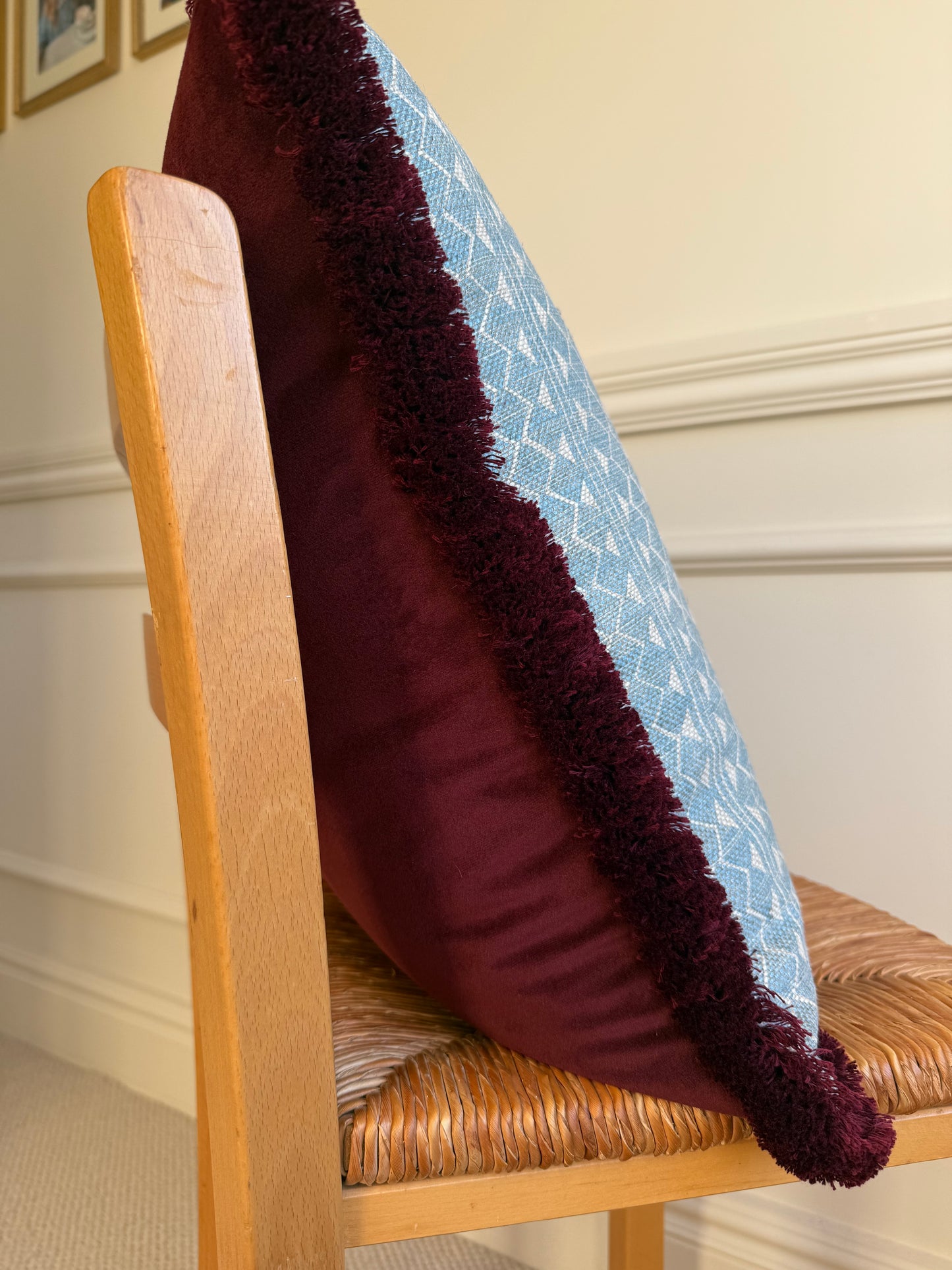 Fermoie Quantock 005 Burgundy Fringed Cushions
