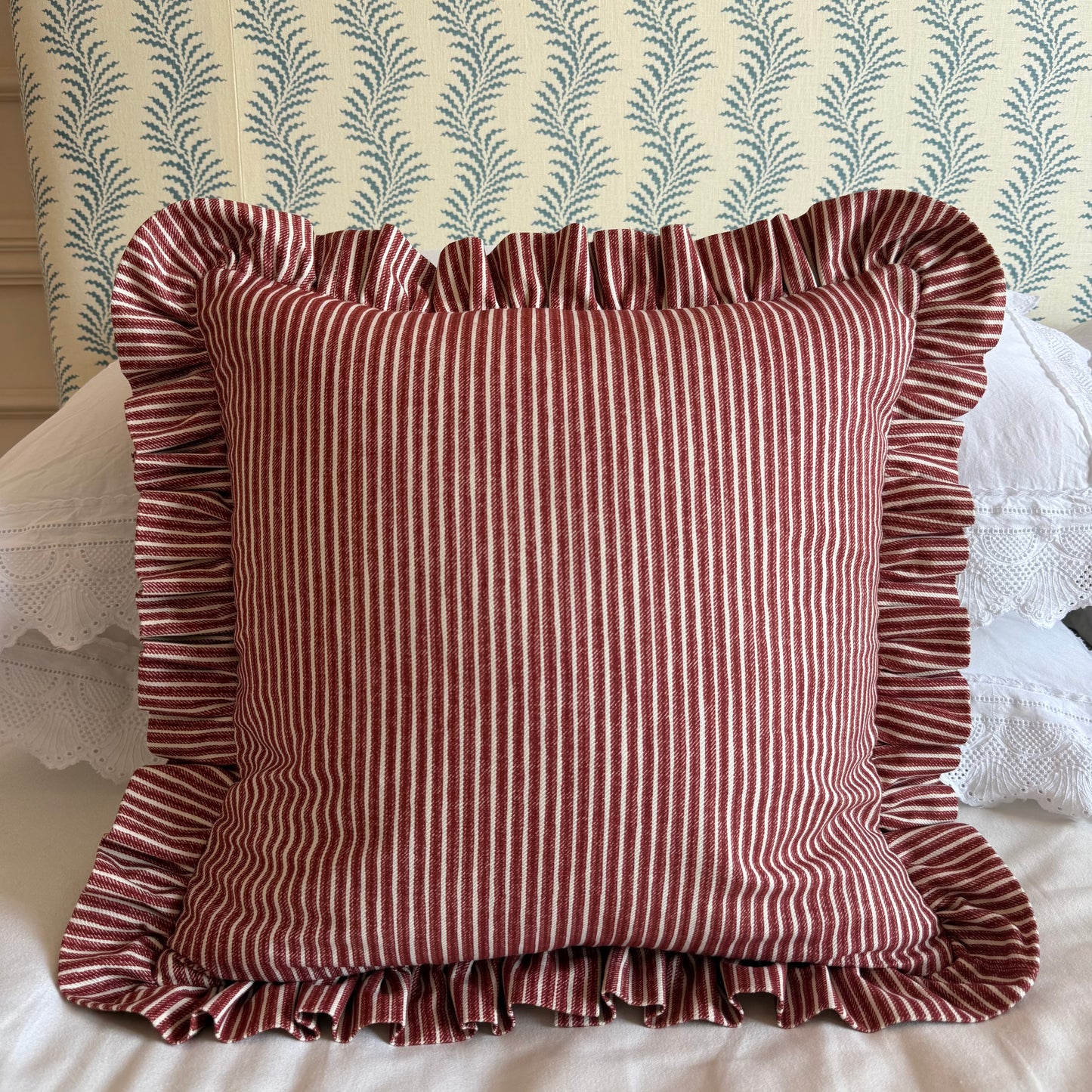 Fermoie Poulton Stripe Ruffled Cushion