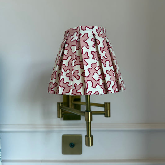 Pink Squiggle Box Pleat Lampshade
