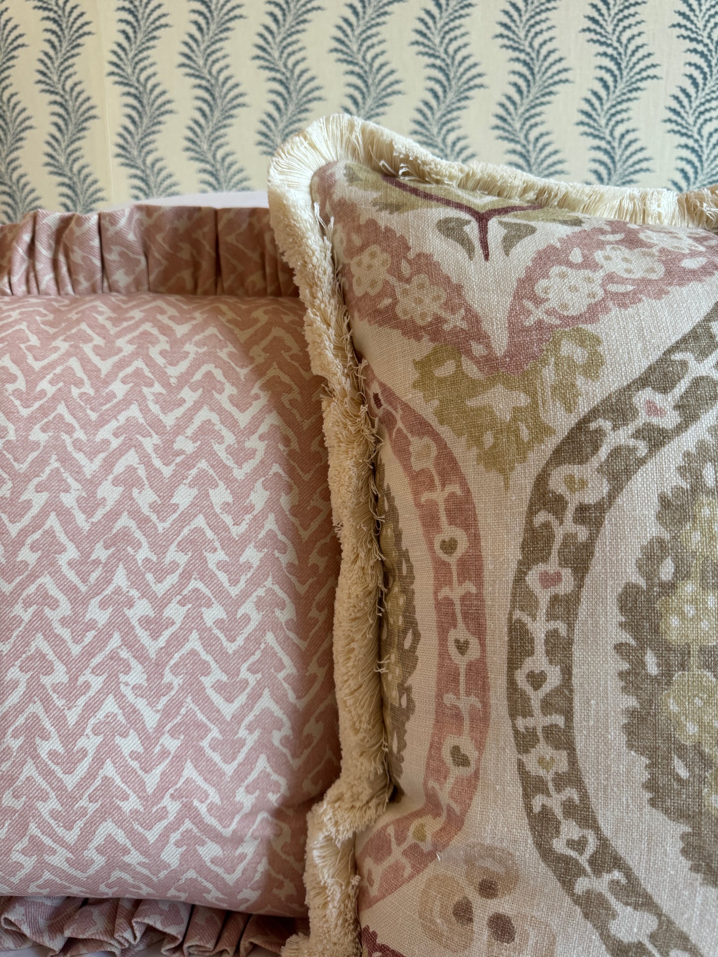 Lewis & Wood Benaki Cocoa Rose Cushion