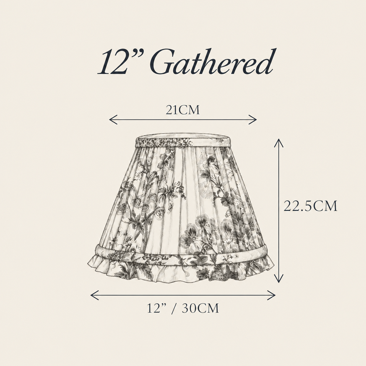 12” Greuze Gathered Lampshade