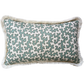 Colefax & Fowler Aqua Squiggle Fringed Lumber Cushion