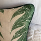 Luxury designer cushion in Beata Heuman Palm Drop patterned fabric 