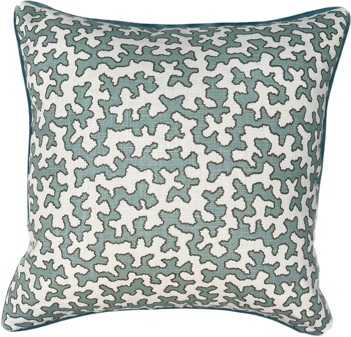 Sibyl Colefax Aqua Squiggle Cushion