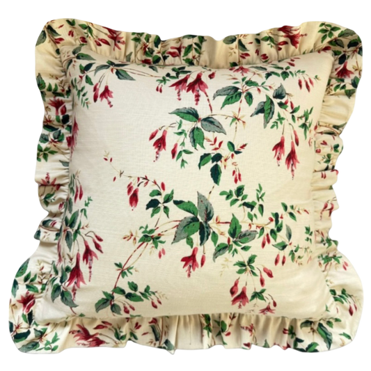 Colefax & Fowler Fuchsia Ruffled Cushion