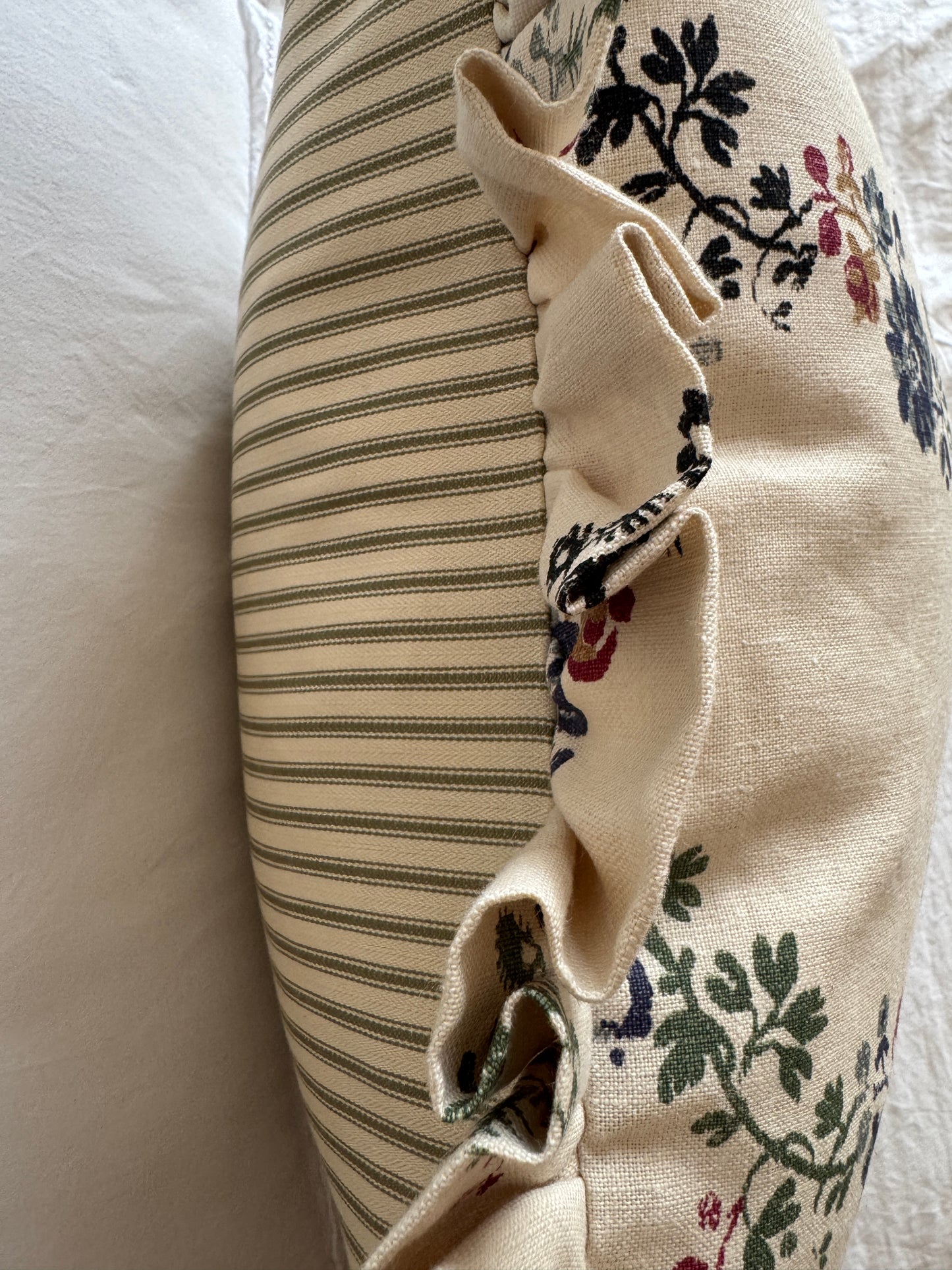 Penny Morrison Vine Flowers Ruffled Cushion