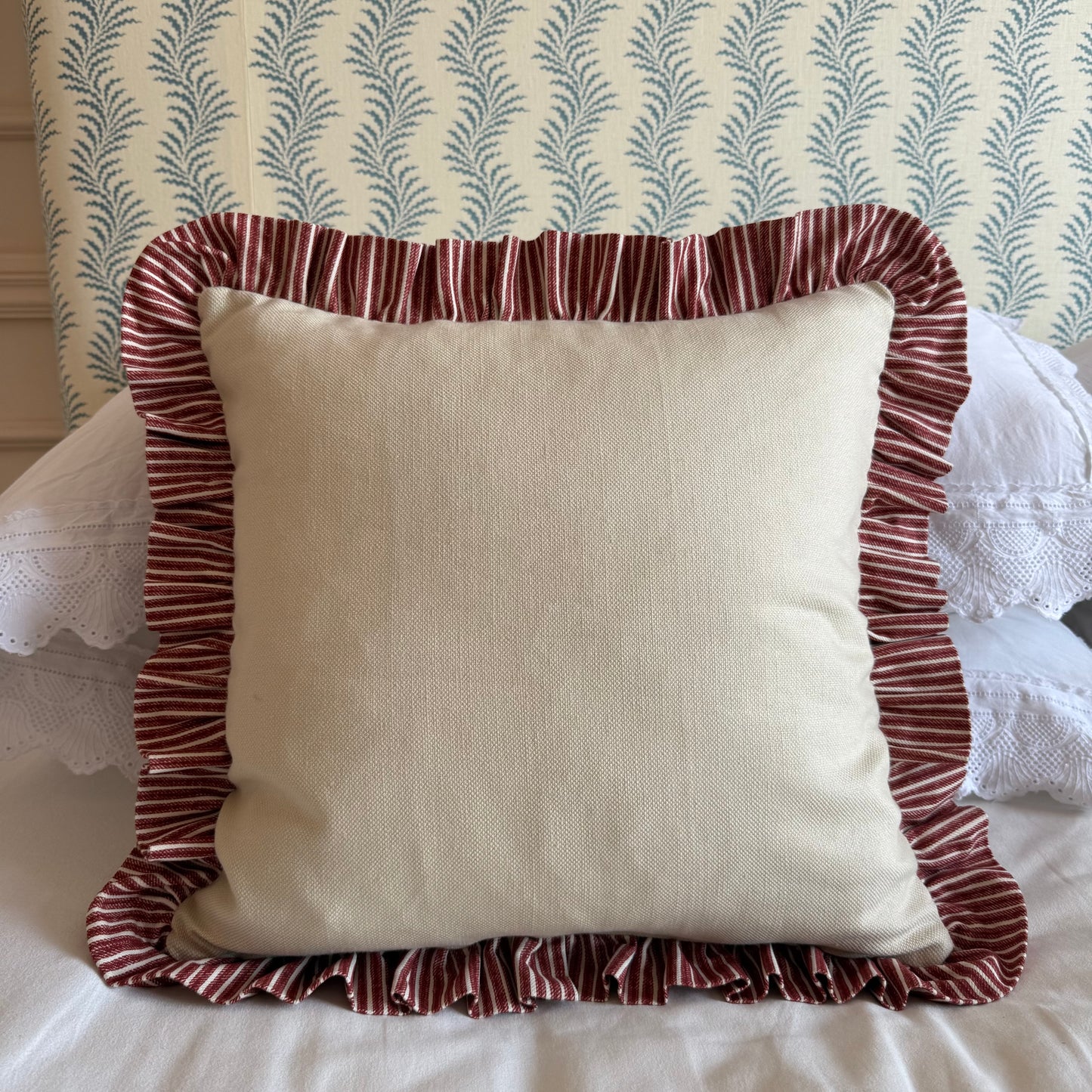 Fermoie Poulton Stripe Ruffled Cushion
