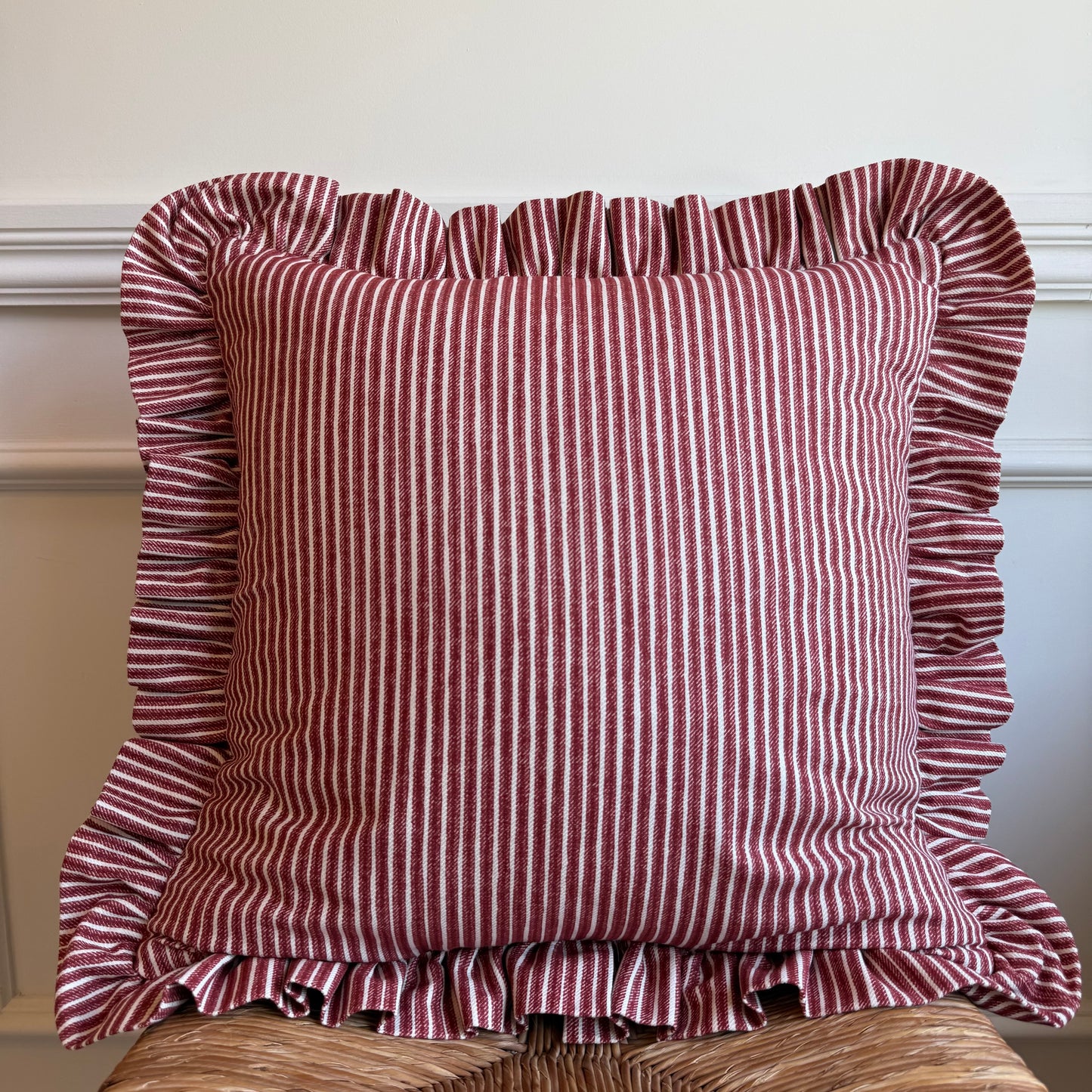 Fermoie Poulton Stripe Ruffled Cushion