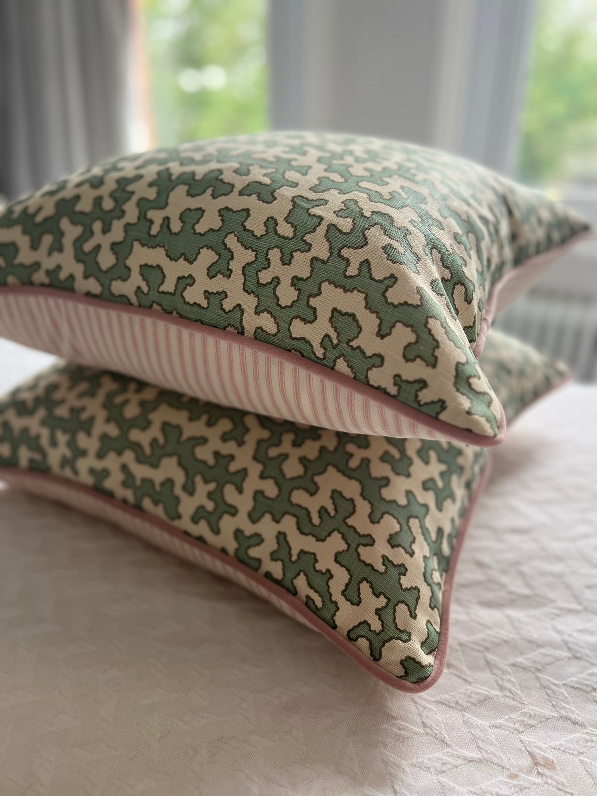 Sibyl Colefax Aqua Squiggle Cushion