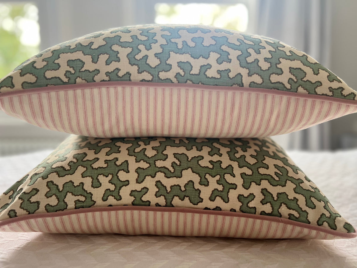 Sibyl Colefax Aqua Squiggle Cushion