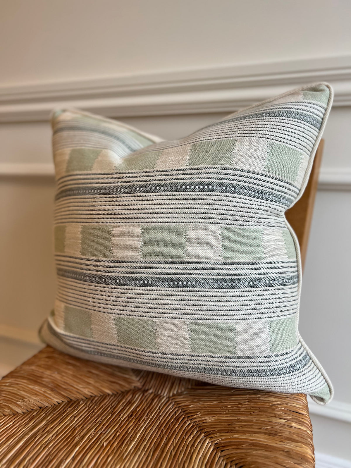 Pale Blue Lost & Found Piped Cushion