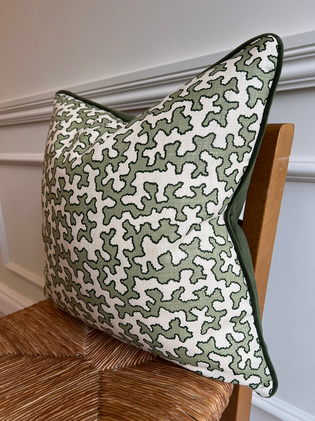 Sibyl Colefax Moss Squiggle Cushion