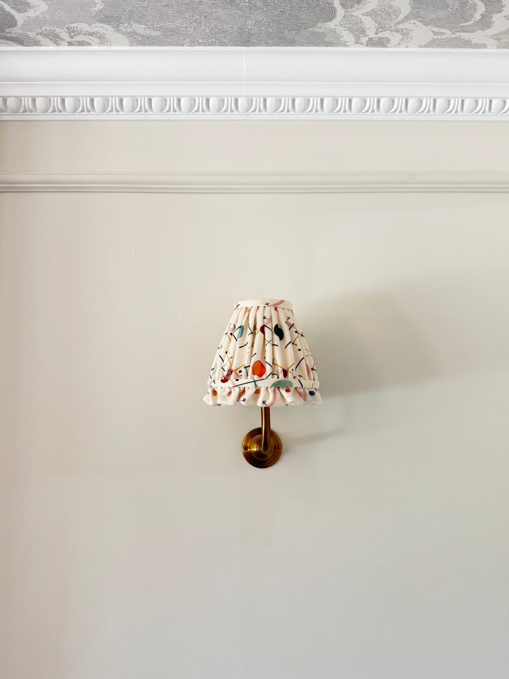 Luxury gather pleated lampshade in Ottoline Improvisation premium designer fabric