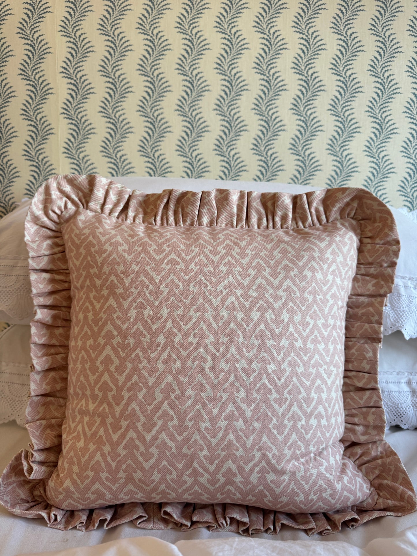 Fermoie Rabanna Blush Ruffled Cushion