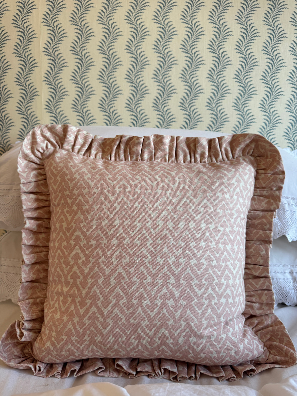 Fermoie Rabanna Blush Ruffled Cushion