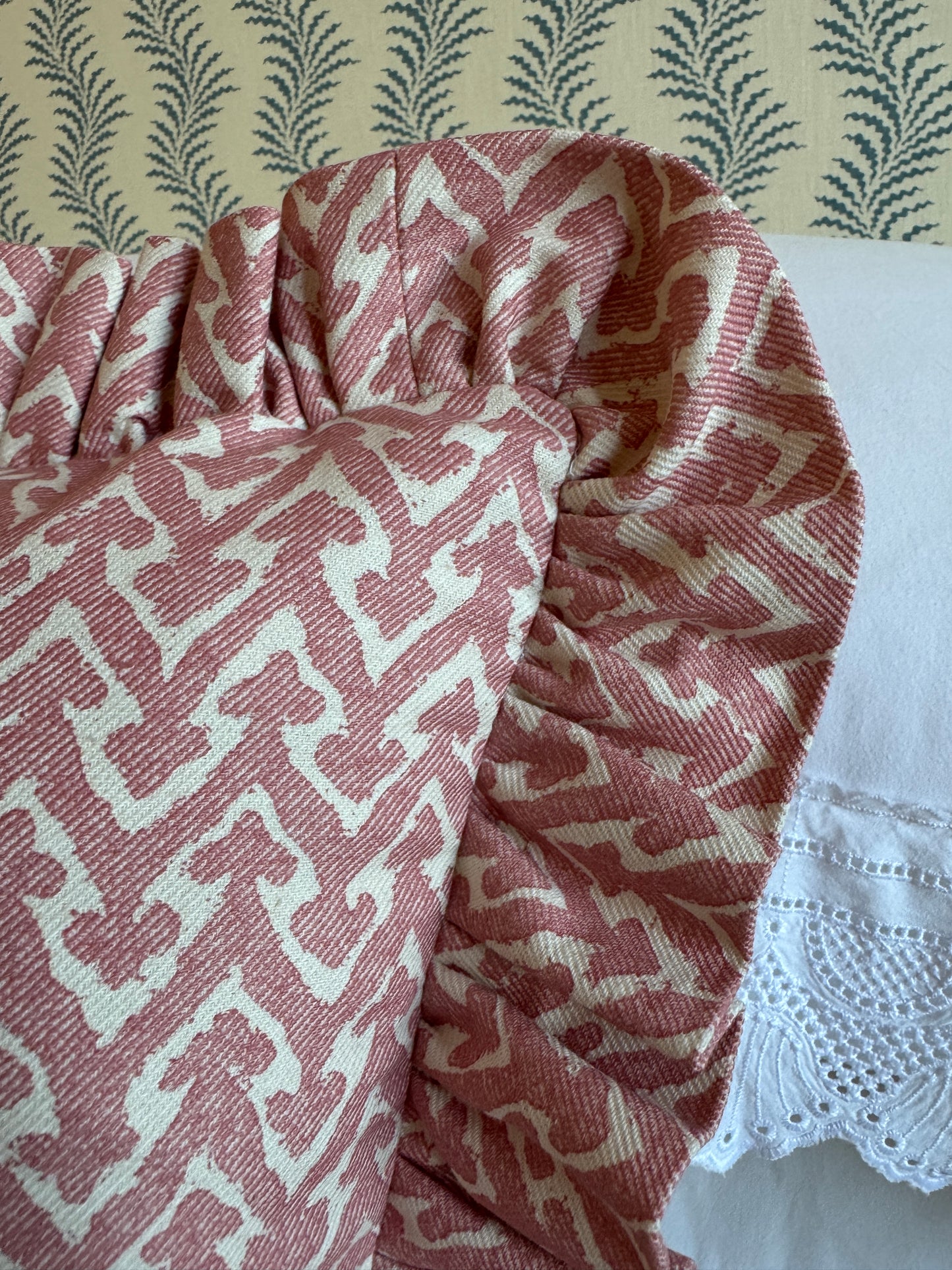 Fermoie Rabanna Pink Ruffled Cushion