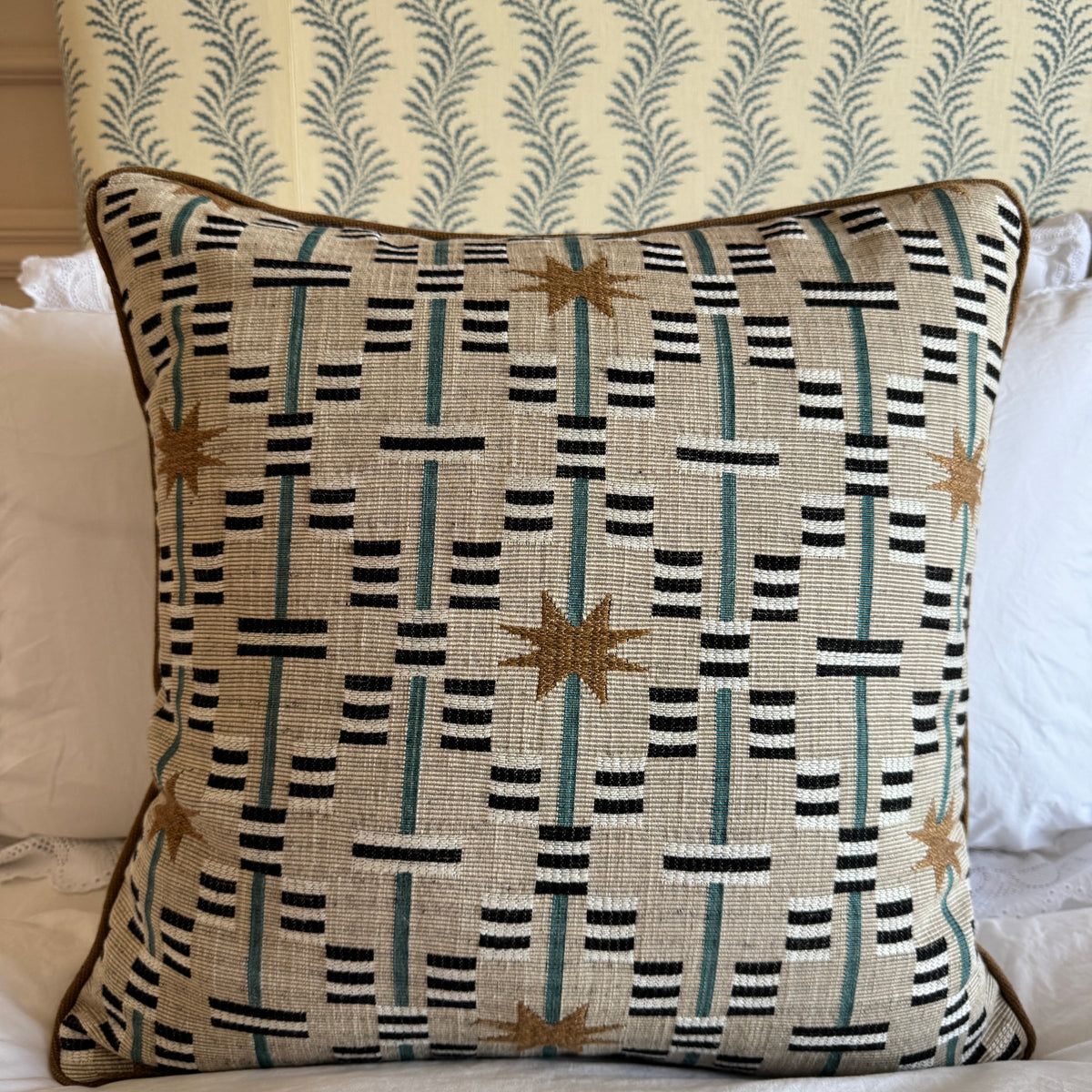 Afua Walnut Piped Cushion