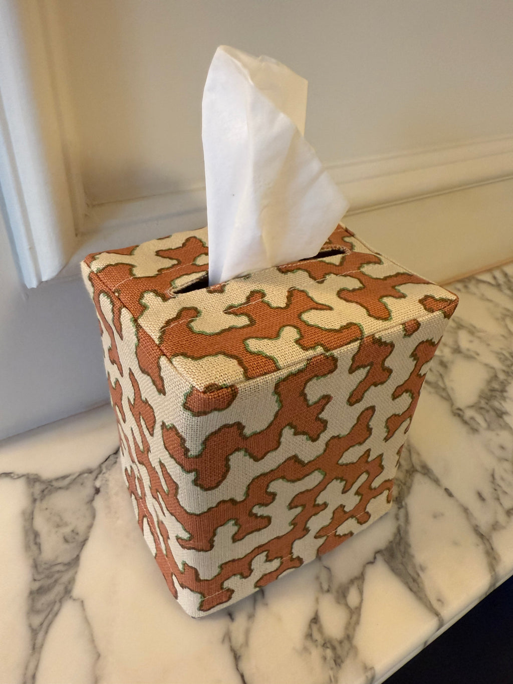 Apricot Squiggle Tissue Box