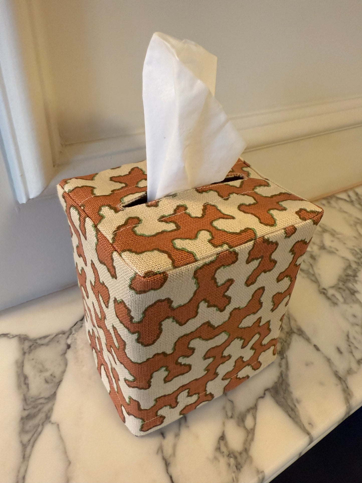 Apricot Squiggle Tissue Box