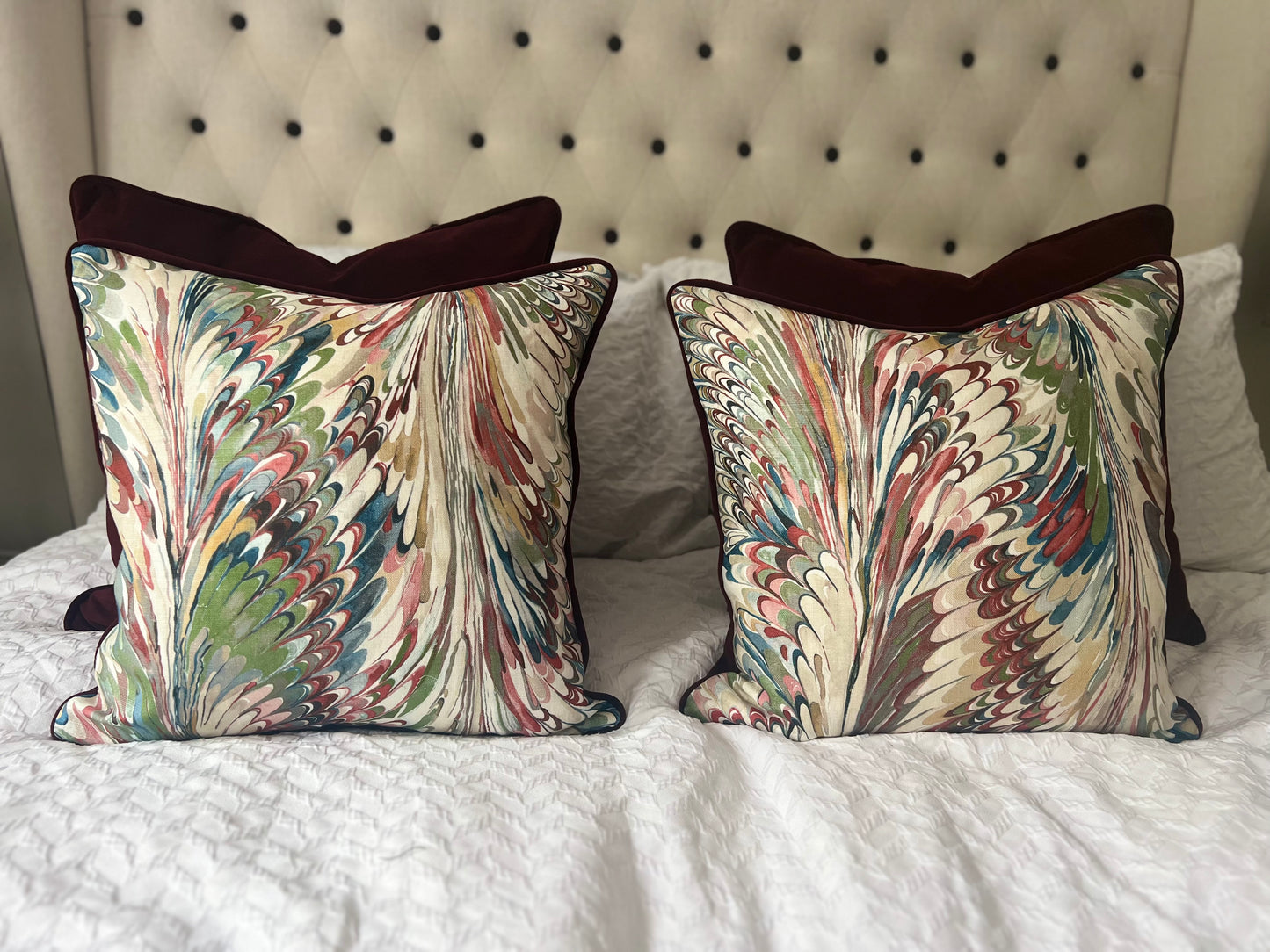 Marbleised Velvet 4 Cushion Set