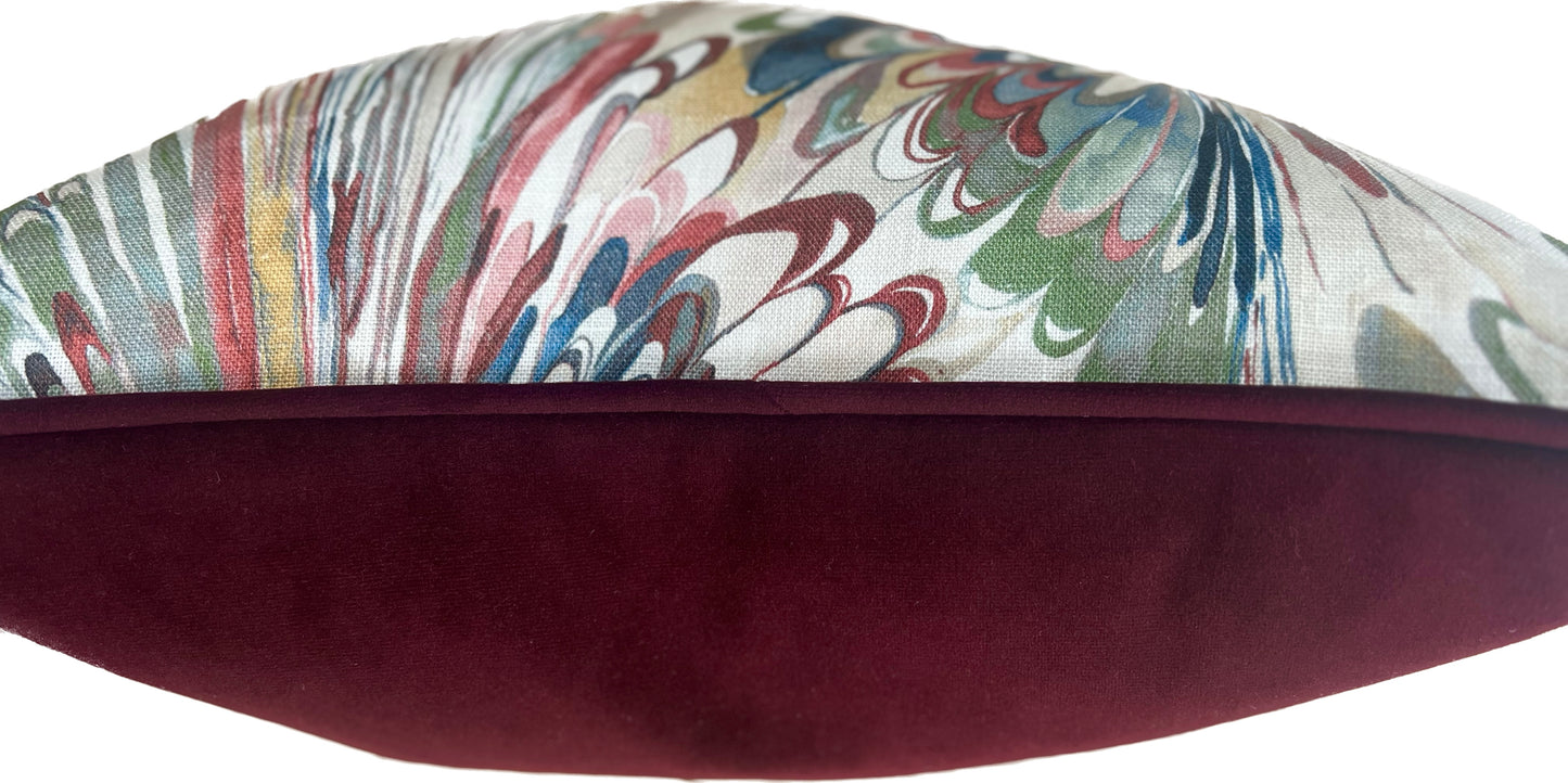 Marbleised Velvet 4 Cushion Set