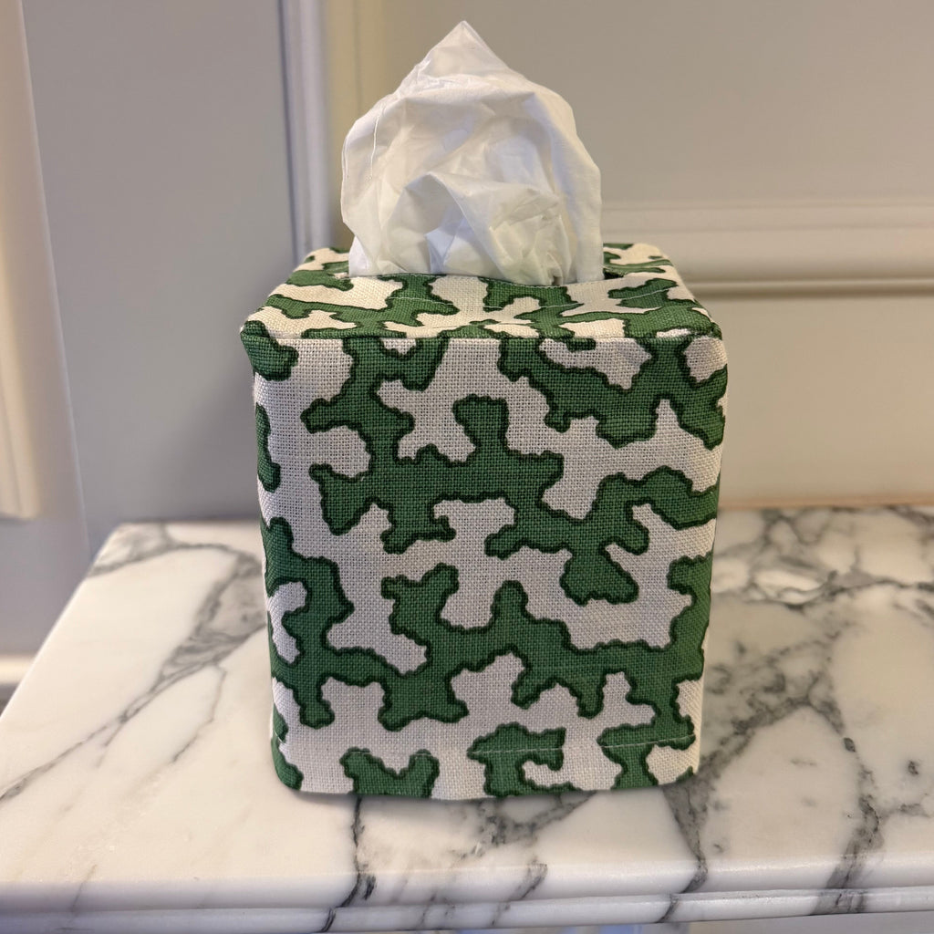 Green Squiggle Tissue Box