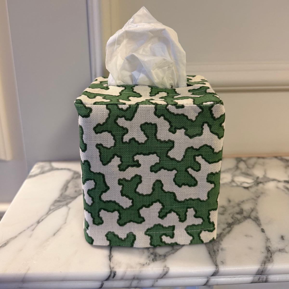 Green Squiggle Tissue Box