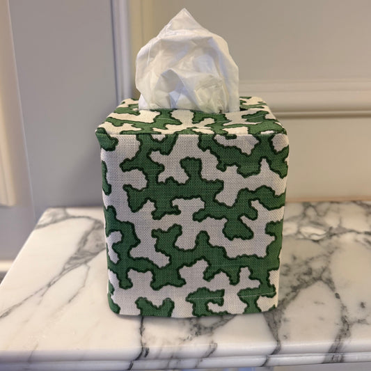 Green Squiggle Tissue Box