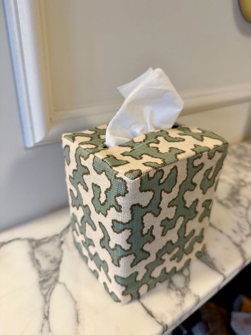 Aqua Squiggle Tissue Box
