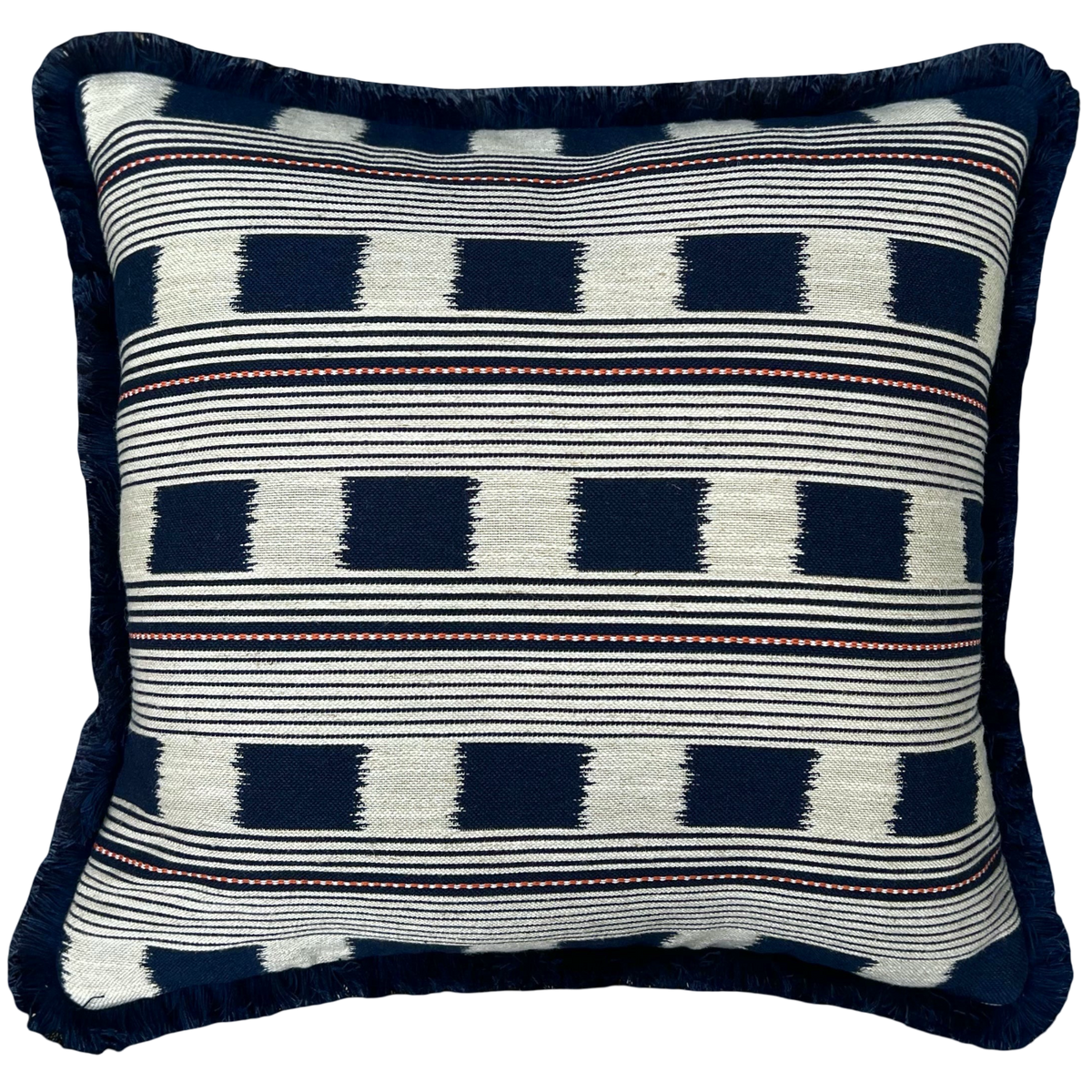 Indigo Lost & Found Fringed Cushion