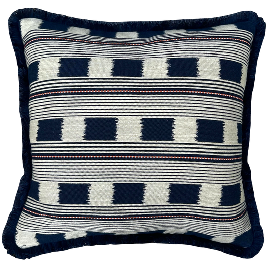 Indigo Lost & Found Fringed Cushion